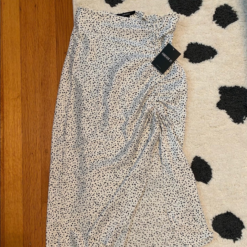 Dalmatian print midi skirt w slit
